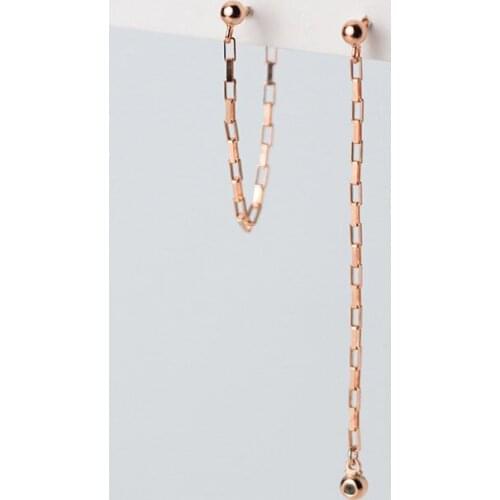 Real 925 Sterling Silver Dangle Earrings for Women Teen Girls Link Chains Simpe Korean Drop Earings Trend Jewelry 2021