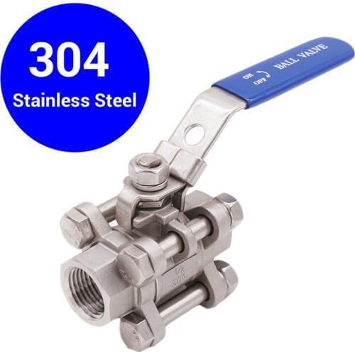 304 Stainless Steel Ball Valve Three-Piece Design Homebrew Ball Valve Full Port 1/2"NPT Brewer Hardware