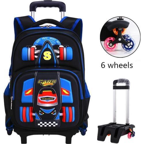 2020 Trolley school bag orthopedics schoolbags for Boy Girl Children waterproof Teenager School Backpack Kids Student Backpacks