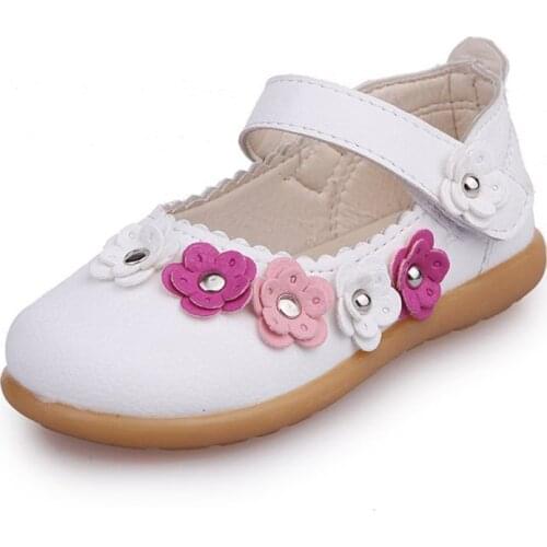 Skoex Children Shoe New Girls Princess Shoes Baby Flat Shoes Fashion Flowers Soft Sole Little Girls Toddler Kids Pu Leather Shoe