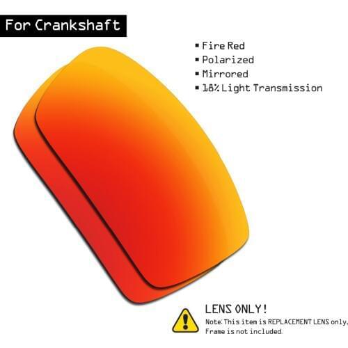 SmartVLT Polarized Sunglasses Replacement Lenses for Oakley Crankshaft - Fire Red