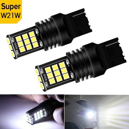 2X T20 7440 BA15S LED Bulbs No Error P21W 1156 Led Backup Reverse Light for Volkswagen VW Passat B5 B6 01-10 DRL Car Lamp
