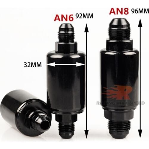 AN8 or AN6 Hi-Flow Motorsport/Rally/Racing Alloy Fuel Filter With Steel filter