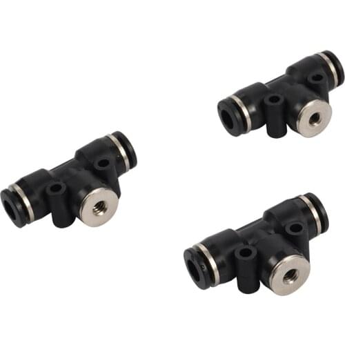 3/16 Inch to 1/4" Interface Slip Lock Tee Connector 3/16" Thread Atomization Nozzle3Way Plastic Pipe Water Hose Tube Connector