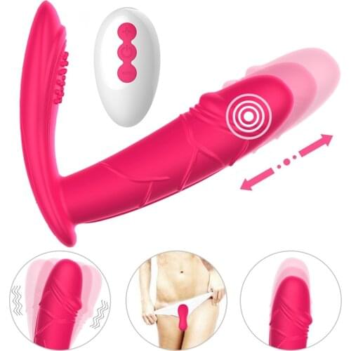 Wearable Panty Vibrator Wireless Remote Automatic Thrusting Dildo Vibrator G-Spot Clitoris Stimulate Adult Sex Toy For Woman