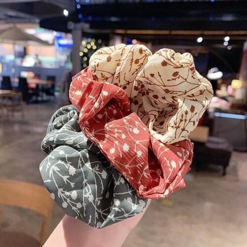 1Pcs New Ponytail Holder Floral Hair Ring Boho Scrunchie Fashion Elastic Hair Rope For Women Girl Accessories