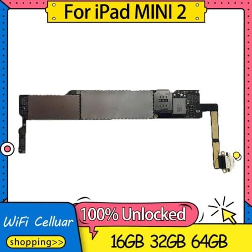 100% Unlocked For iPad Mini 2 Motherboard,16GB 32GB 64GB Logic Board For iPad Mini 2 Mainboard With IOS System