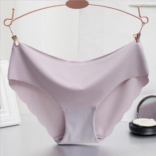 2017 sexy fashion temptation ladies underwear lotus leaf ice silk seamless design seamless low waist simple womens underwear