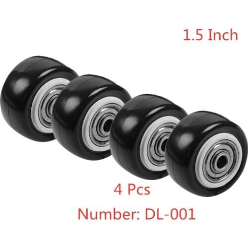 4 Pcs/Lot 1.5 Inch Gold Diamond Single Wheel With Double Bearing Sleeve Black Furniture Caster Medium Accessories