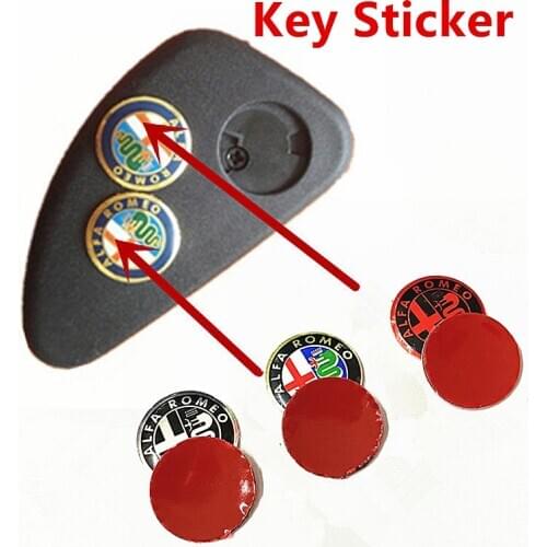 5pcs 3D Metal Sticker Black Silver Red Gold Blue 14mm Car Styling For Alfa Romeo Car Key Badge Sticker Emblem Decal Logo Symbol