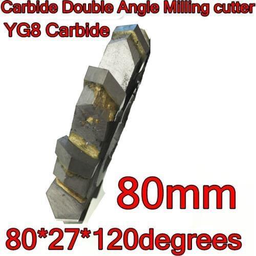 80*10*27*120degrees 10mm thickness 27mm inner hole YG8 Carbide Double Angle Milling cutter Carbide cutting tools Free shipping