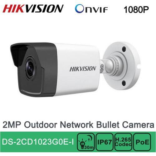 DS-2CD1023G0E-I Hikvision 2MP Outdoor H.265 IP Bullet Camera ONVIF CCTV Security 1080P PoE P2P Cloud IR IP67 Waterproof