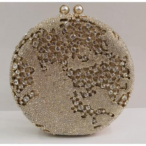 Elegant Women Evening Party Handbag Diamonds Bridal Wedding Purse Women Evening Party Bag Hollow Out Crystal Women Clutches Bag