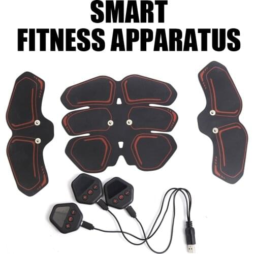EMS ABS Wireless Muscle StimulatorTrainer Smart USB Chargeable Muscle Weight Loss Stickers At Home Body Slimming Unisex Exercise