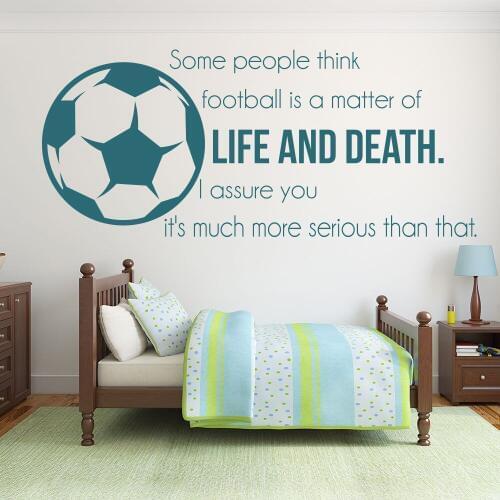 Football Soccer Vinyl Wall Stickers Football Is Life And Death Inspirational Quotes Wall Sticker Sports Art Decals Mural SA337