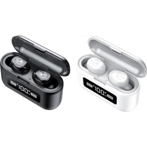 HiFi Bluetooth 5.0 Headphone Noise Reduction Stereo Wireless TWS Touch Note LED Displays A Waterproof Dual Headset