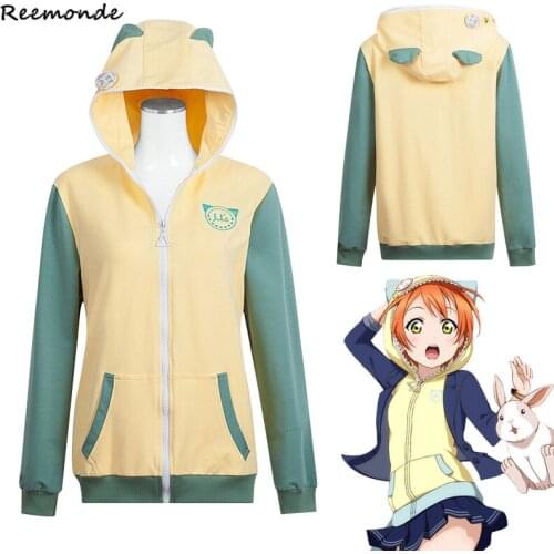 Hoshizora Rin Jackets Love Live Hoodies Sweatshirt Anime LoveLive Cosplay Costume Maki Kotori Uniform Hooded Top Women Girl Coat