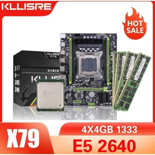 Kllisre X79 motherboard combo kit set Xeon E5 2640 LGA 2011 4Pcs x 4GB= 16GB 1333 DDR3 ECC REG memory