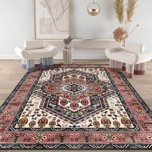 Retro Persian Style Bedroom Carpet and Rug Morocco Ethnic Geometric Living Room Table Non-Slip Floor Mat Kitchen Hallway Tapete