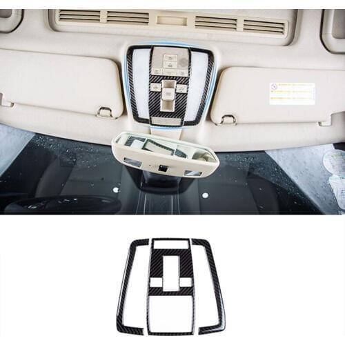 Carbon Fiber Car Roof Reading Lamp Cover Trim For Mercedes Benz C class W204 2007-2014 Dome Light Frame Decoration