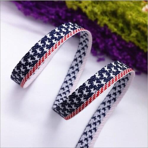 1meter/lot ) 10mm Printed pentagram Geometric Pattern grosgrain ribbon DIY clothing sewing fabric supplies backpack Accessories