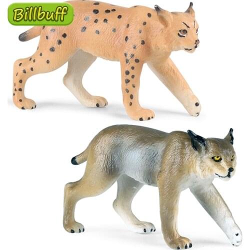Hot Simulation Wild Animal ABS Cat Figures Lifelike Lynx Caracal Action Model Collection Doll Educational toys for children Gift