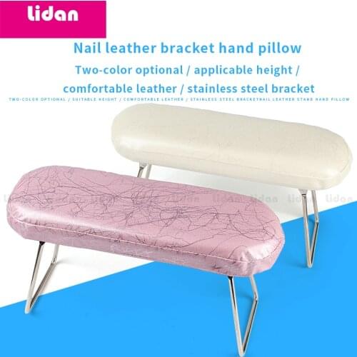 Metal bracket Leather hand Rest Nail Art Tool hand Cushion Manicure Salon Washable Cushion Sponge Pillow Holder Arm Small Pillow