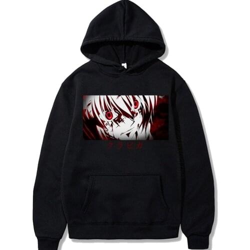 Hunter X Hunter Kurapika Eyes Japan Anime Hot Blood Manga Fans Tees Long Sleeve Crew Neck Men Hoodie Printed