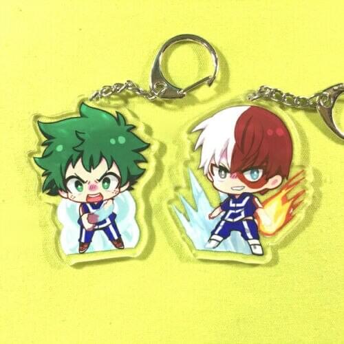 My Hero Academia Izuku Midoriya Todoroki Shoto Acrylic Keychain Keyring Strap Wallet phone mobile key belt gift cosplay