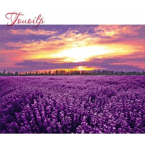 Kit bricolage complet peinture diamant lavande mer | Point de croix, motifs broderie diamant, strass mosaïque, décor de maison