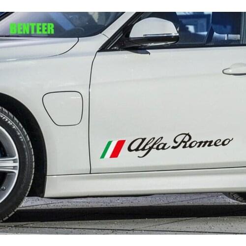 2pcs Car Door Sticker For Alfa Romeo Giulia Giulietta 159 156 MITO Stelvio 147 Sportiva Auto Accessories