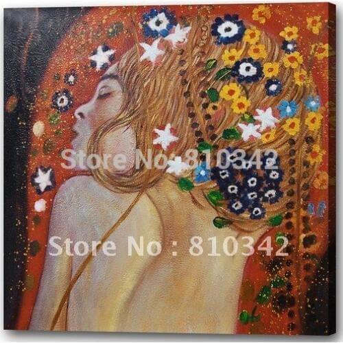 Wholesale home decorate canvas art handmade painting of Klimt art paintings