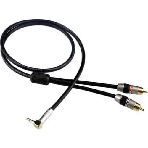 QINCROWN Hi-end 3.5mm to 2 RCA Male Subwoofer Audio Cable Hifi Digital Coaxial Audio Video RCA Cable