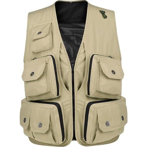 Fonoun Fishing Vest Detachable Multiple Pockets Breathable Waterproof Comfortable Wear-Resisting with Copper Clasp FF8663