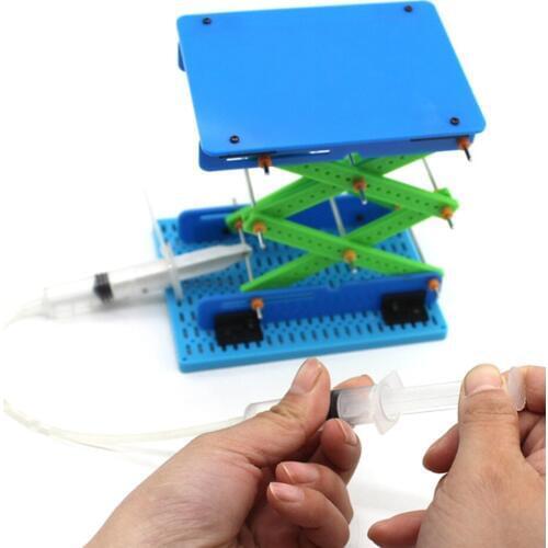 DIY Toy Model Hydraulic Lifting Platform Kids Toys Scissor Lift Table for Kid Sciencific Technology Educational