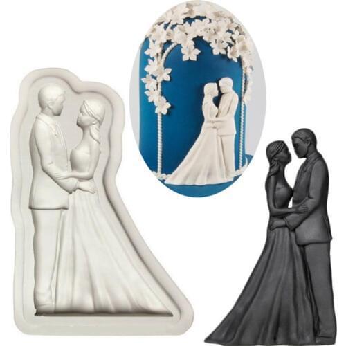 Bride and Groom Silicone Mold Fondant Mould Cake Decorating Tools Chocolate Gumpaste Mold, Sugarcraft, Kitchen Accessories