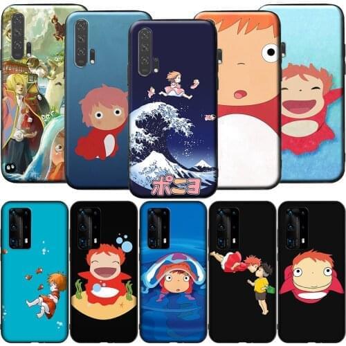 GX180 Ponyo On The Cliff Silicone Case for Huawei P9 P10 P20 P30 P40 Y6 2018 Y7 Y9 Lite Pro Max Prime Mini