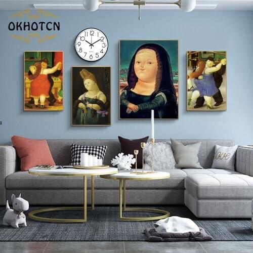 Nordic Funny Fat Man Art Canvas Paintings Famous Oil Printing Wall Art Posters And Prints Abstract Art Pictures Home Decoration