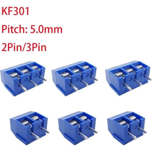 10/20Pcs KF301 Screw PCB Terminal Block Connectors 5.0mm Pitch Straight Type KF301-2P KF301-3P Spliceable Plug-in Terminal kit