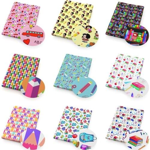 Back To School Girl 50*140cm Printed Textile Polyester Cotton Fabric Patchwork for Dress Making Pillar,1Yc15592