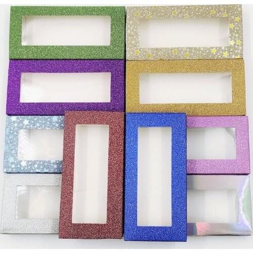 Wholesale 20/30/50/70/100 pcs eyelash packaging box blank eyelashes package Multicolor paper box eyelashes DIY flash packing bo