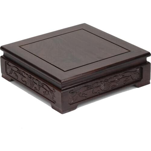 Clearance Rectangular Wooden Base Square Base Vase Solid Wood Stone Ornaments Mahogany Buddha Base
