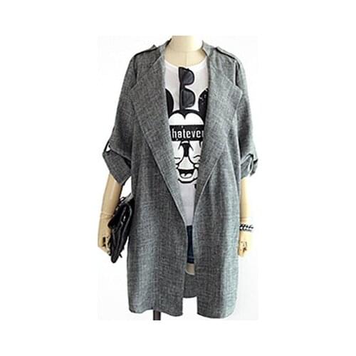 Spring And Autumn Fashion Womens Medium Length Jacket Cardigan Casual Windbreaker Lady Coats