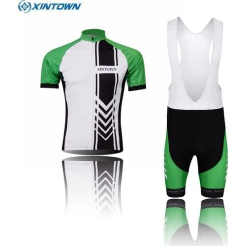 XINTOWN Mens Ropa Ciclismo Cycling Jerseys Cycle Gear Bike Bib Padded Shorts Clothing Bicycle Apparel Green
