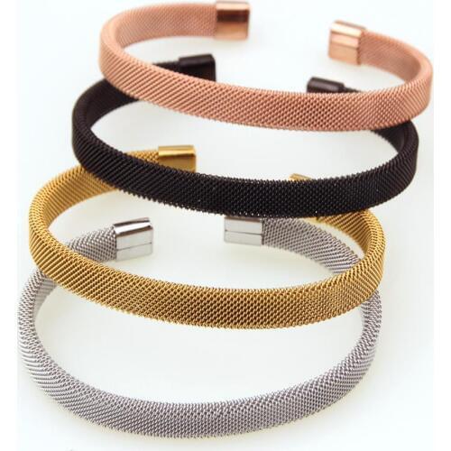 Trendy Silver Color Stainless Steel Wire Cuff Bangles Bracelet Woman Man Wedding Party Wristband Luxury Brand Jewellery Gift Lot