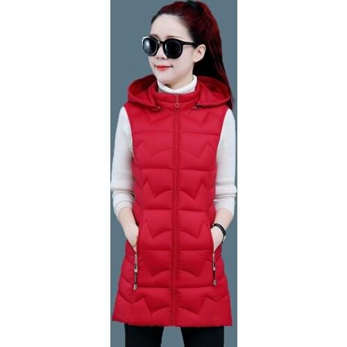 Women Waistcoat Wild Outer Wear New Autumn And Winter Mid-Length Slim Large Size Women Sleeveless Jacket
