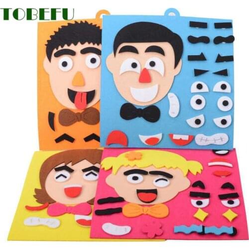 1 Set 3D Parents And Kids Five Sense Organs DIY Assembling Puzzles Jigsaw Children Recognition Training Educational Toys