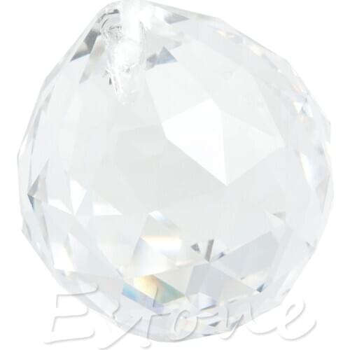1 Clear Crystal Feng Shui Lamp Ball Prism Rainbow Sun Catcher Wedding Decor 30mm