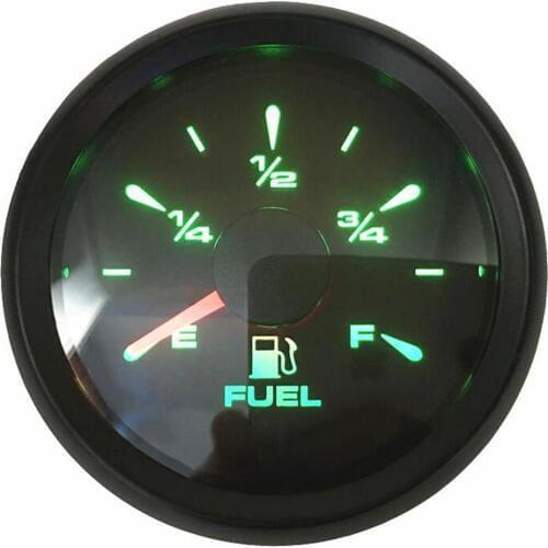 1pc New Style 0-190ohm Pointer Fuel Level Gauges 52mm LCD Waterproof Fuel Level Meters 240-33ohm Stainless Steel 316L Bezel