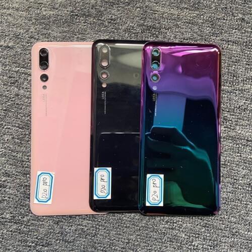 10/PCS Replacement For Huawei P20 Pro Back Housing Glass Cover Rear Door Battery Case With Camera Lens+Adhesive Parts